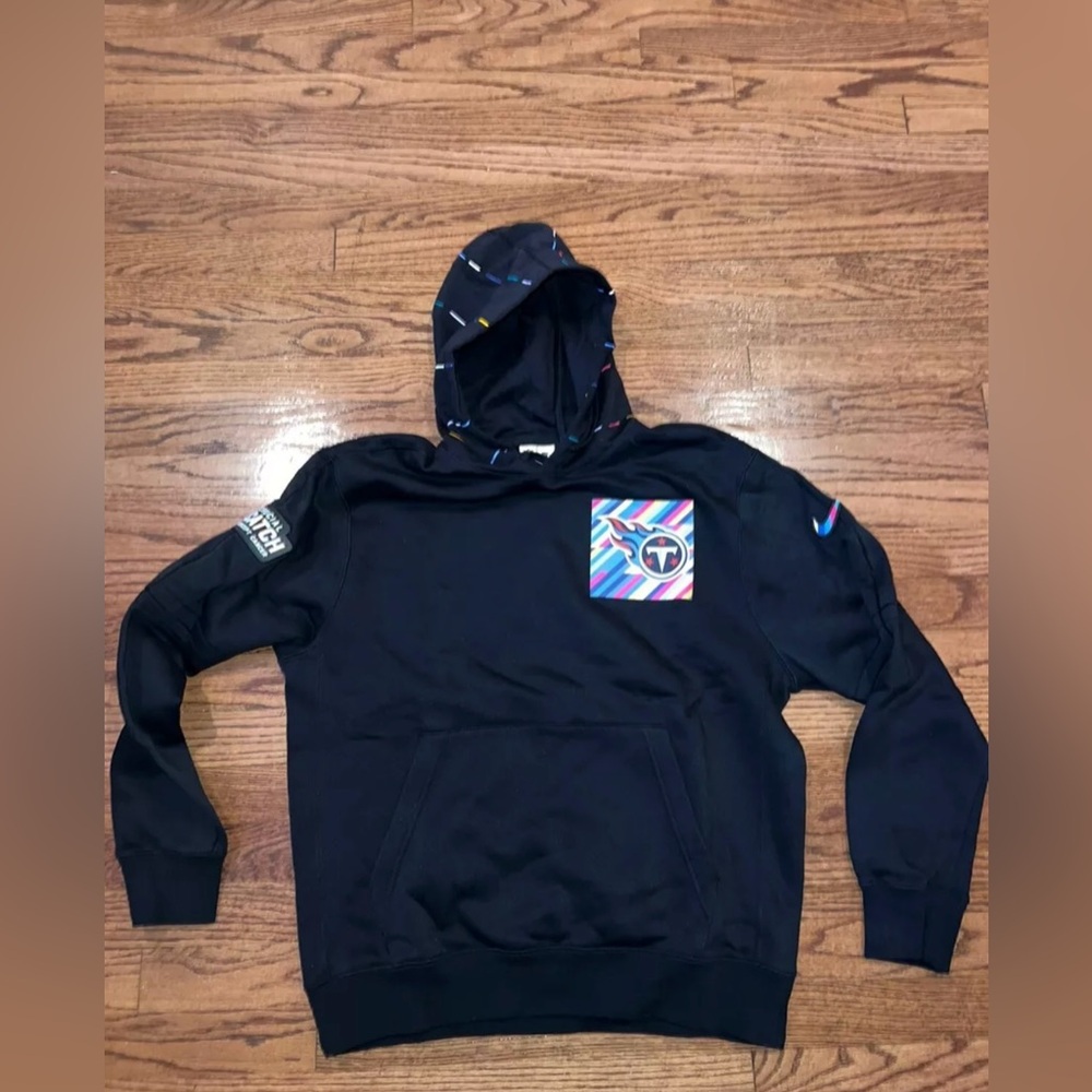 Nike Hoodie Men's Large Black Tennessee Titans NFL Crucial Catch Club Pullover